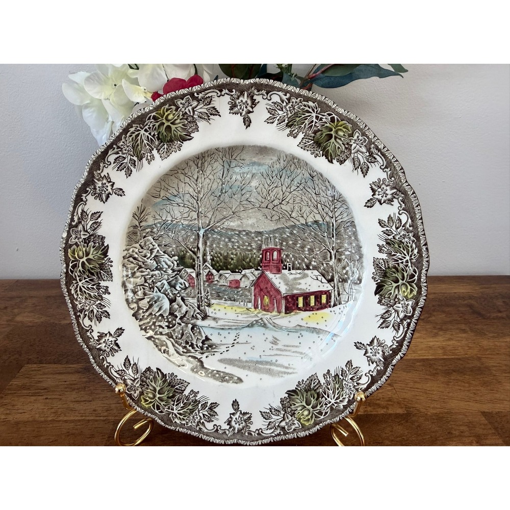 Johnson Brothers Friendly Village Schoolhouse Transferware Dinner Plate English